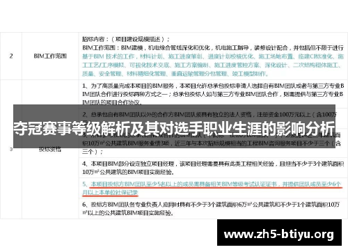 夺冠赛事等级解析及其对选手职业生涯的影响分析