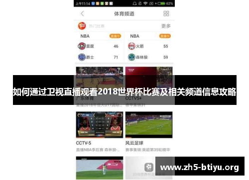 如何通过卫视直播观看2018世界杯比赛及相关频道信息攻略