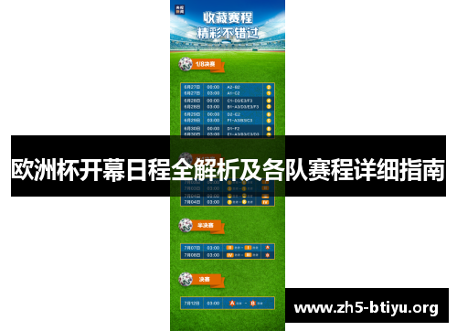 欧洲杯开幕日程全解析及各队赛程详细指南